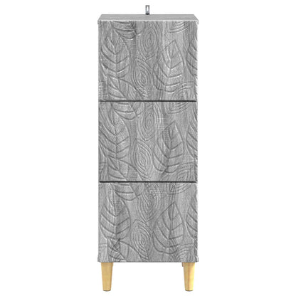 vidaXL Drawer Cabinet Grey Sonoma 33 x 34.5 x 90 cm Engineered Wood