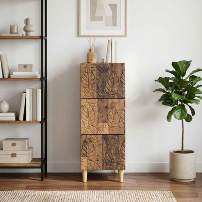 vidaXL Drawer Cabinet Old Wood 33 x 34.5 x 90 cm Engineered Wood