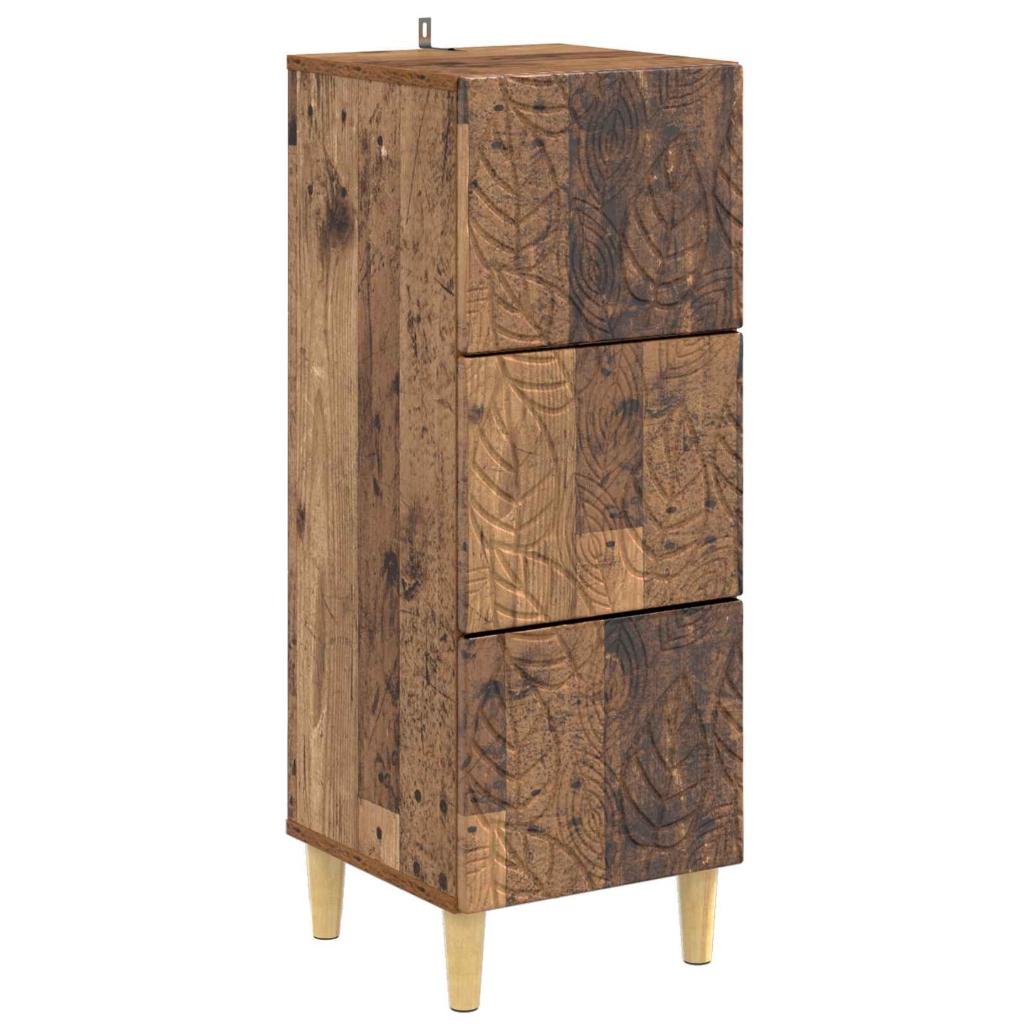 vidaXL Drawer Cabinet Old Wood 33 x 34.5 x 90 cm Engineered Wood