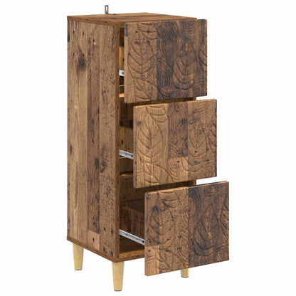 vidaXL Drawer Cabinet Old Wood 33 x 34.5 x 90 cm Engineered Wood