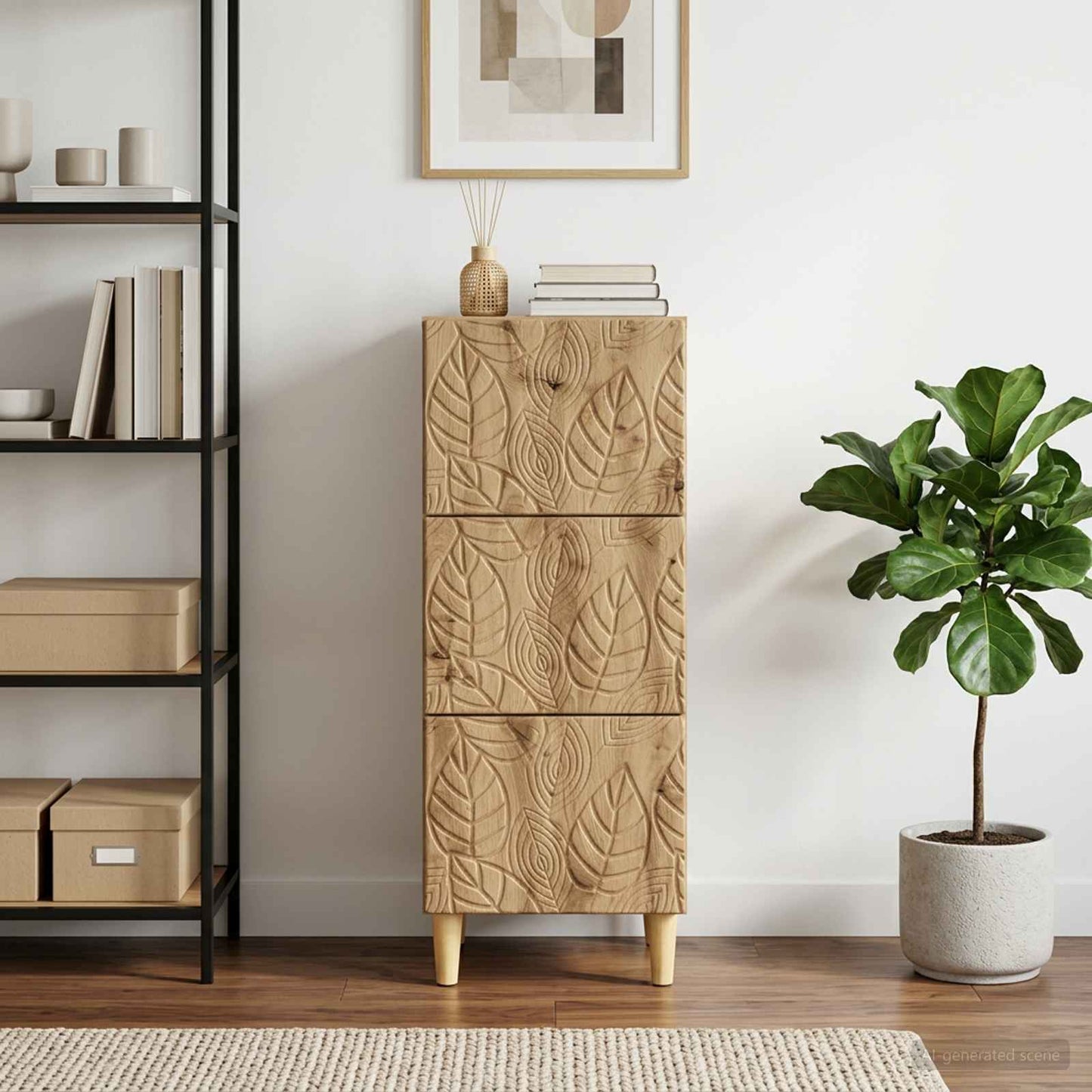 vidaXL Drawer Cabinet Artisan Oak 33 x 34.5 x 90 cm Engineered Wood