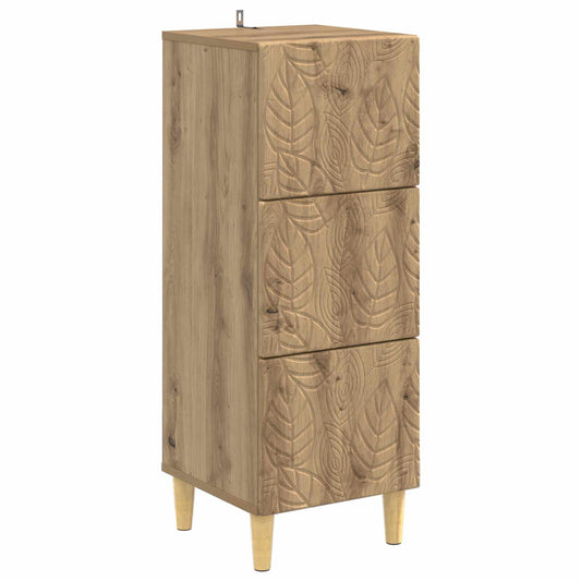 vidaXL Drawer Cabinet Artisan Oak 33 x 34.5 x 90 cm Engineered Wood