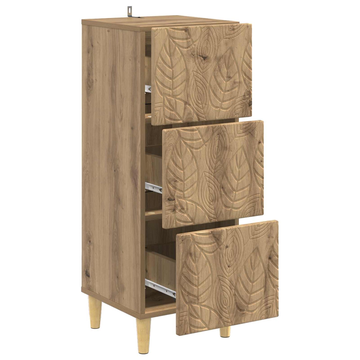vidaXL Drawer Cabinet Artisan Oak 33 x 34.5 x 90 cm Engineered Wood