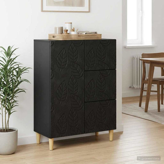 vidaXL Sideboard Black 66 x 34.5 x 90 cm Engineered Wood