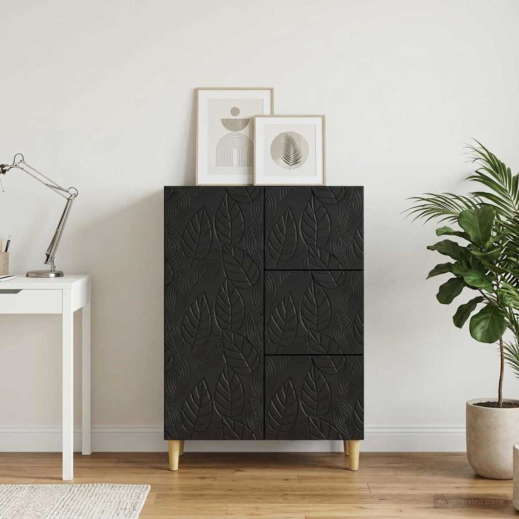 vidaXL Sideboard Black 66 x 34.5 x 90 cm Engineered Wood