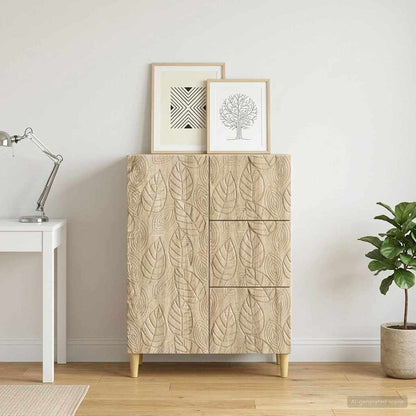vidaXL Sideboard Sonoma Oak 66 x 34.5 x 90 cm Engineered Wood