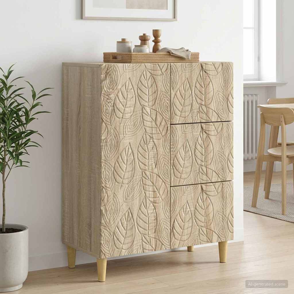 vidaXL Sideboard Sonoma Oak 66 x 34.5 x 90 cm Engineered Wood