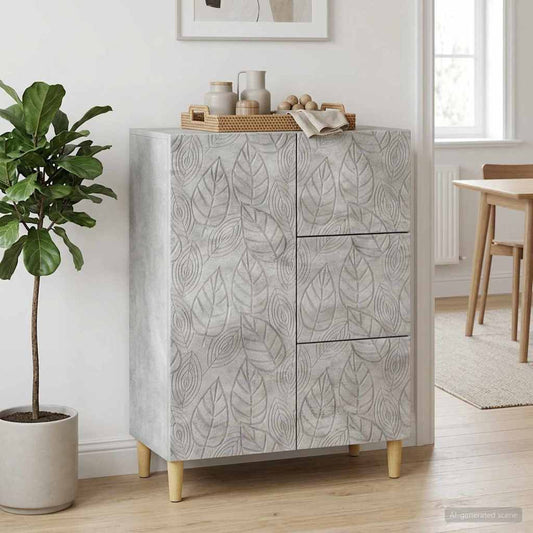 vidaXL Sideboard Concrete Grey 66 x 34.5 x 90 cm Engineered Wood