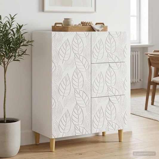 vidaXL Sideboard High Gloss White 66 x 34.5 x 90 cm Engineered Wood