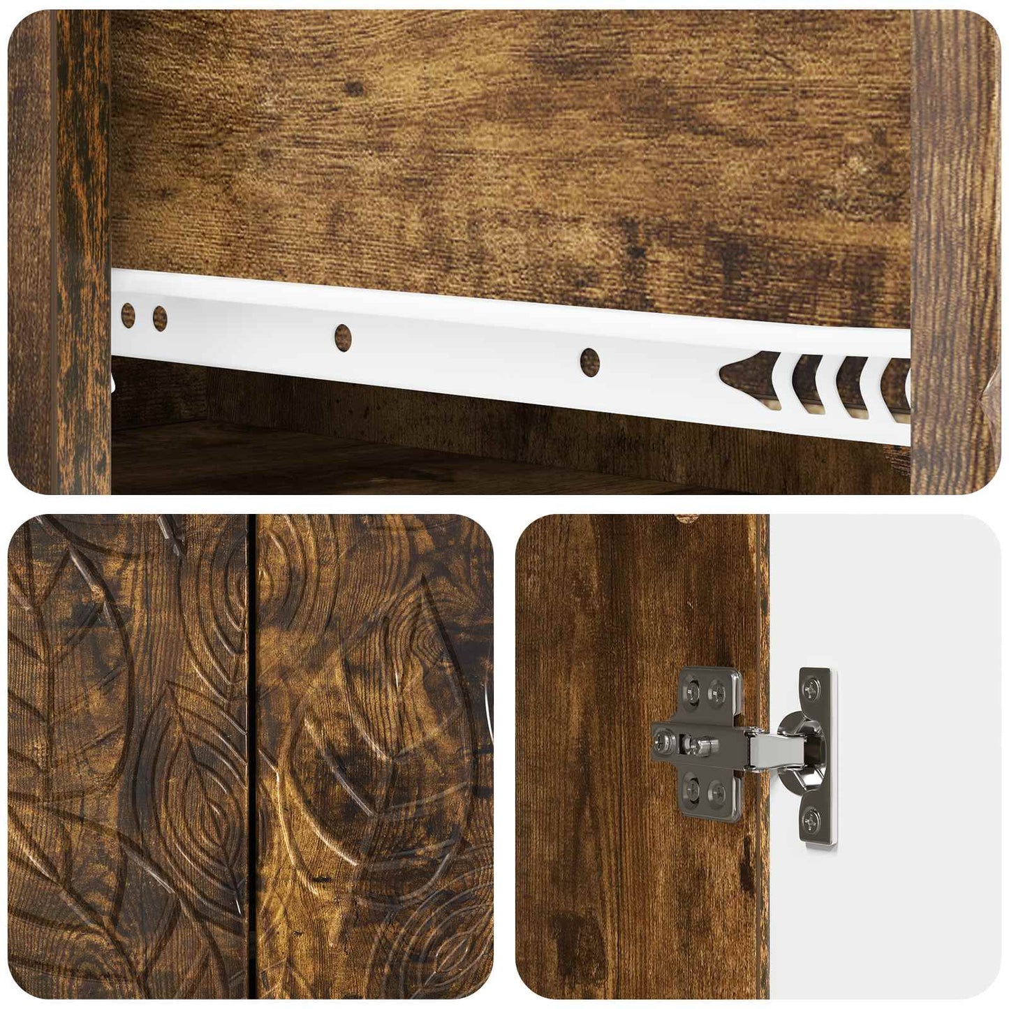 vidaXL Sideboard Smoked Oak 66 x 34.5 x 90 cm Engineered Wood