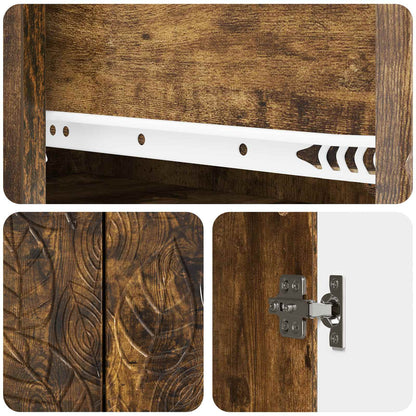 vidaXL Sideboard Smoked Oak 66 x 34.5 x 90 cm Engineered Wood