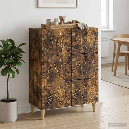 vidaXL Sideboard Smoked Oak 66 x 34.5 x 90 cm Engineered Wood