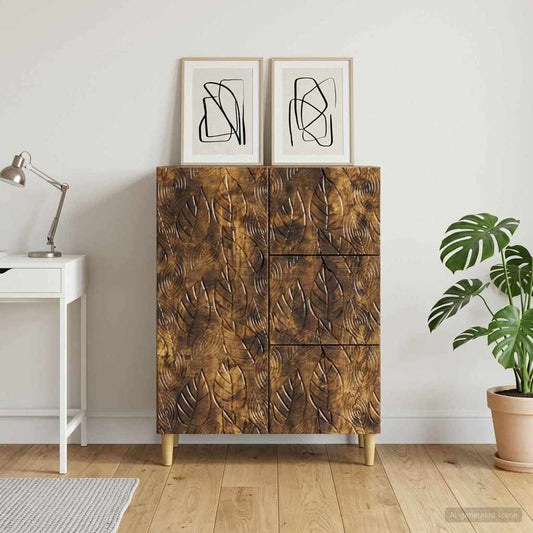 vidaXL Sideboard Smoked Oak 66 x 34.5 x 90 cm Engineered Wood