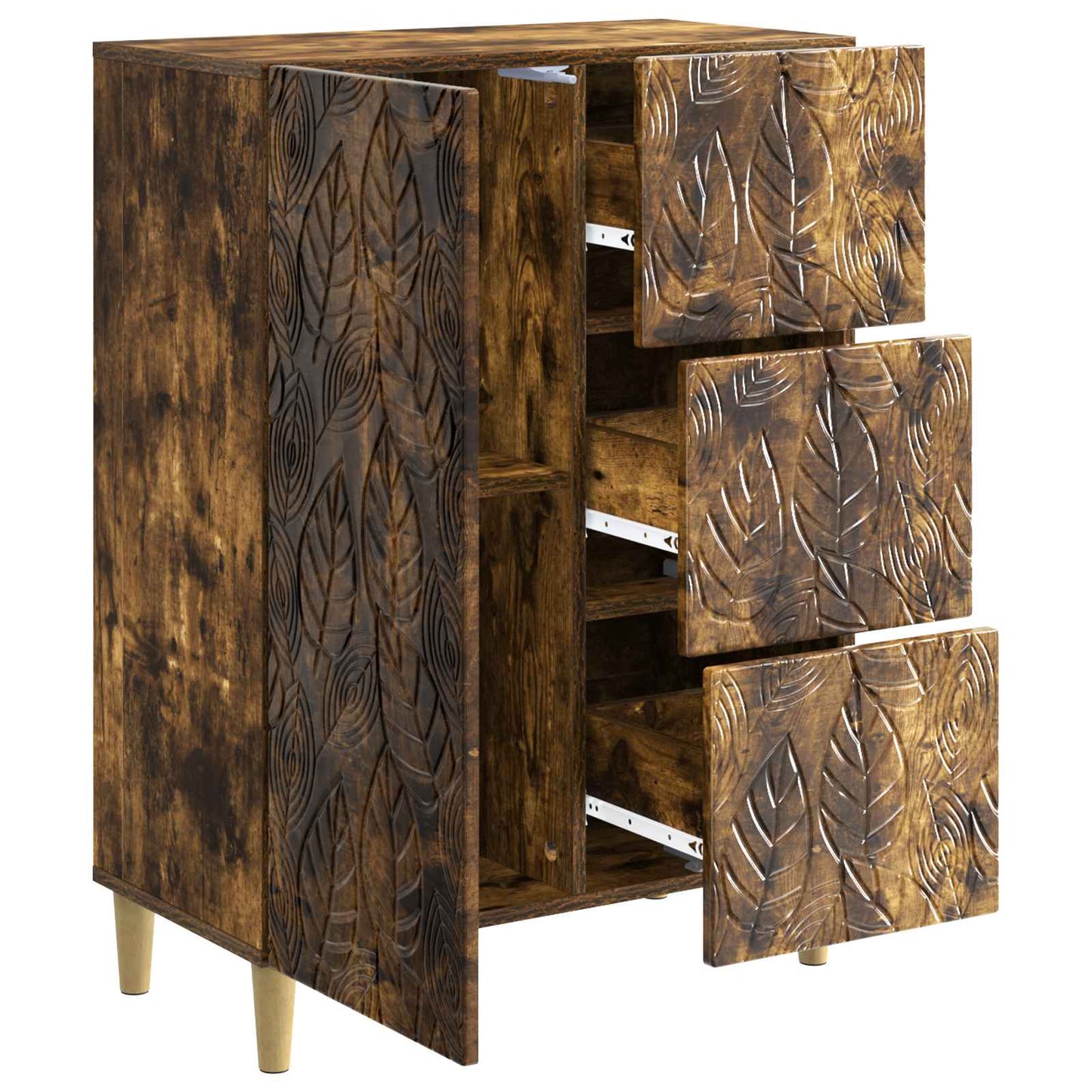 vidaXL Sideboard Smoked Oak 66 x 34.5 x 90 cm Engineered Wood