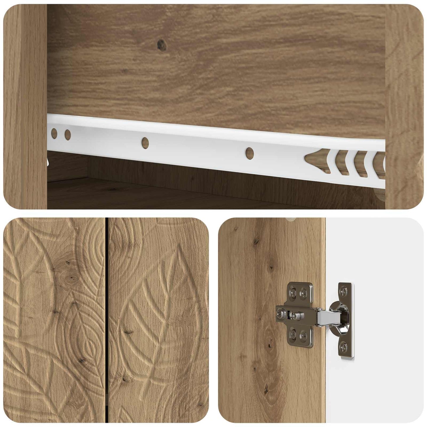 vidaXL Sideboard Artisan Oak 66 x 34.5 x 90 cm Engineered Wood