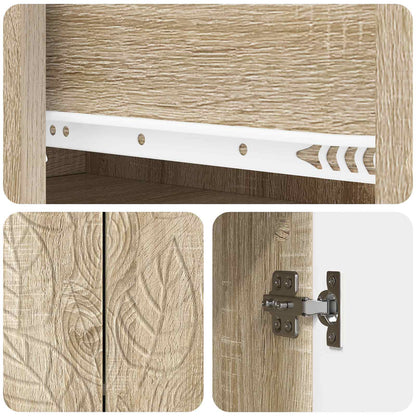 vidaXL Sideboard Sonoma Oak 66 x 34.5 x 90 cm Engineered Wood