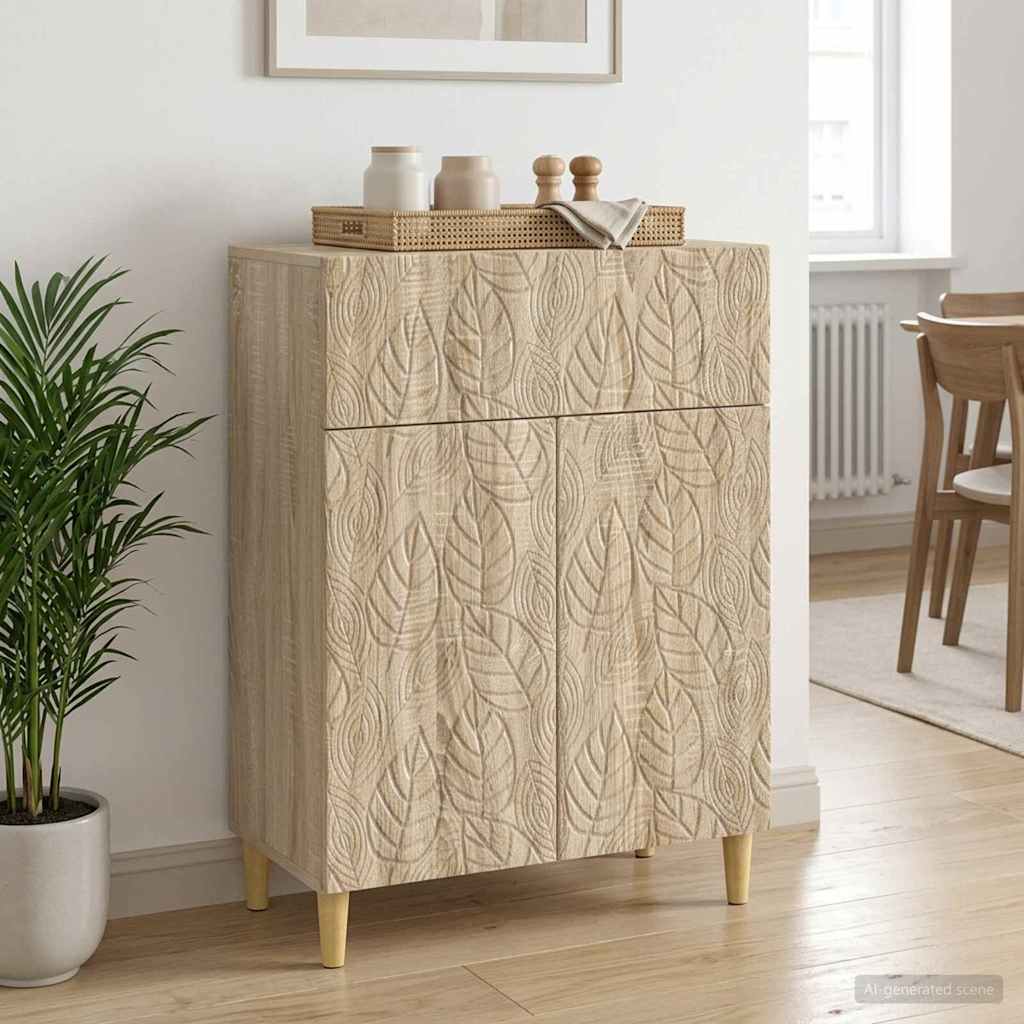 vidaXL Sideboard Sonoma Oak 66 x 34.5 x 90 cm Engineered Wood