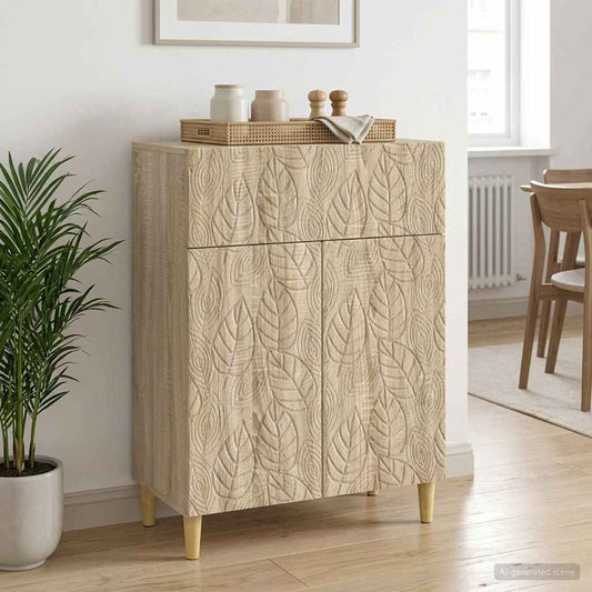 vidaXL Sideboard Sonoma Oak 66 x 34.5 x 90 cm Engineered Wood