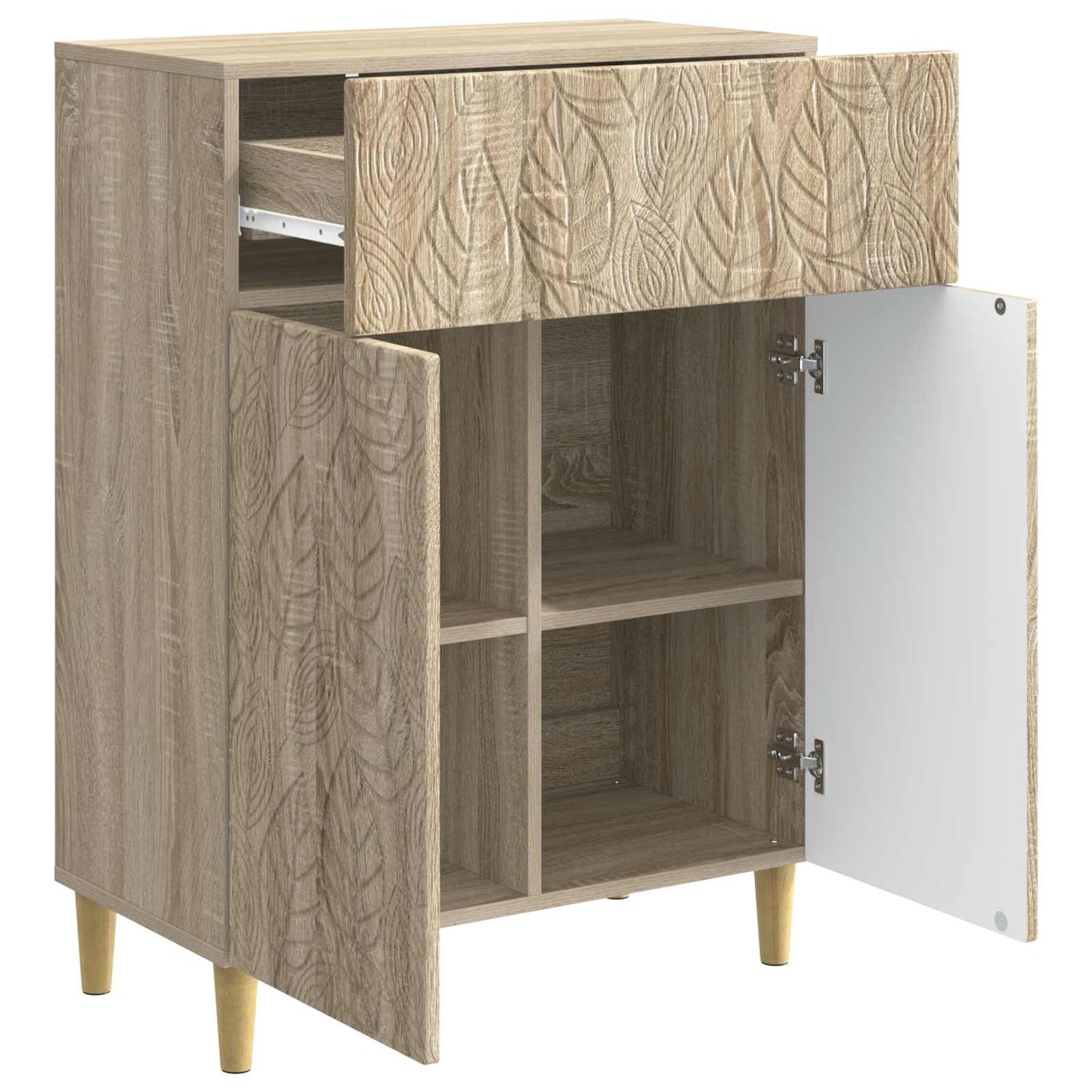vidaXL Sideboard Sonoma Oak 66 x 34.5 x 90 cm Engineered Wood