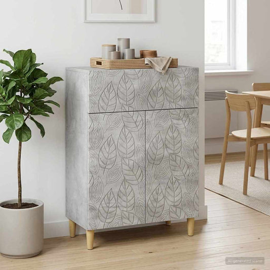 vidaXL Sideboard Concrete Grey 66 x 34.5 x 90 cm Engineered Wood