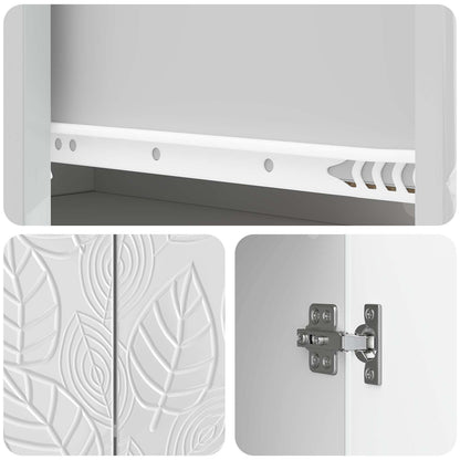 vidaXL Sideboard High Gloss White 66 x 34.5 x 90 cm Engineered Wood