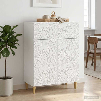 vidaXL Sideboard High Gloss White 66 x 34.5 x 90 cm Engineered Wood