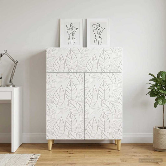 vidaXL Sideboard High Gloss White 66 x 34.5 x 90 cm Engineered Wood
