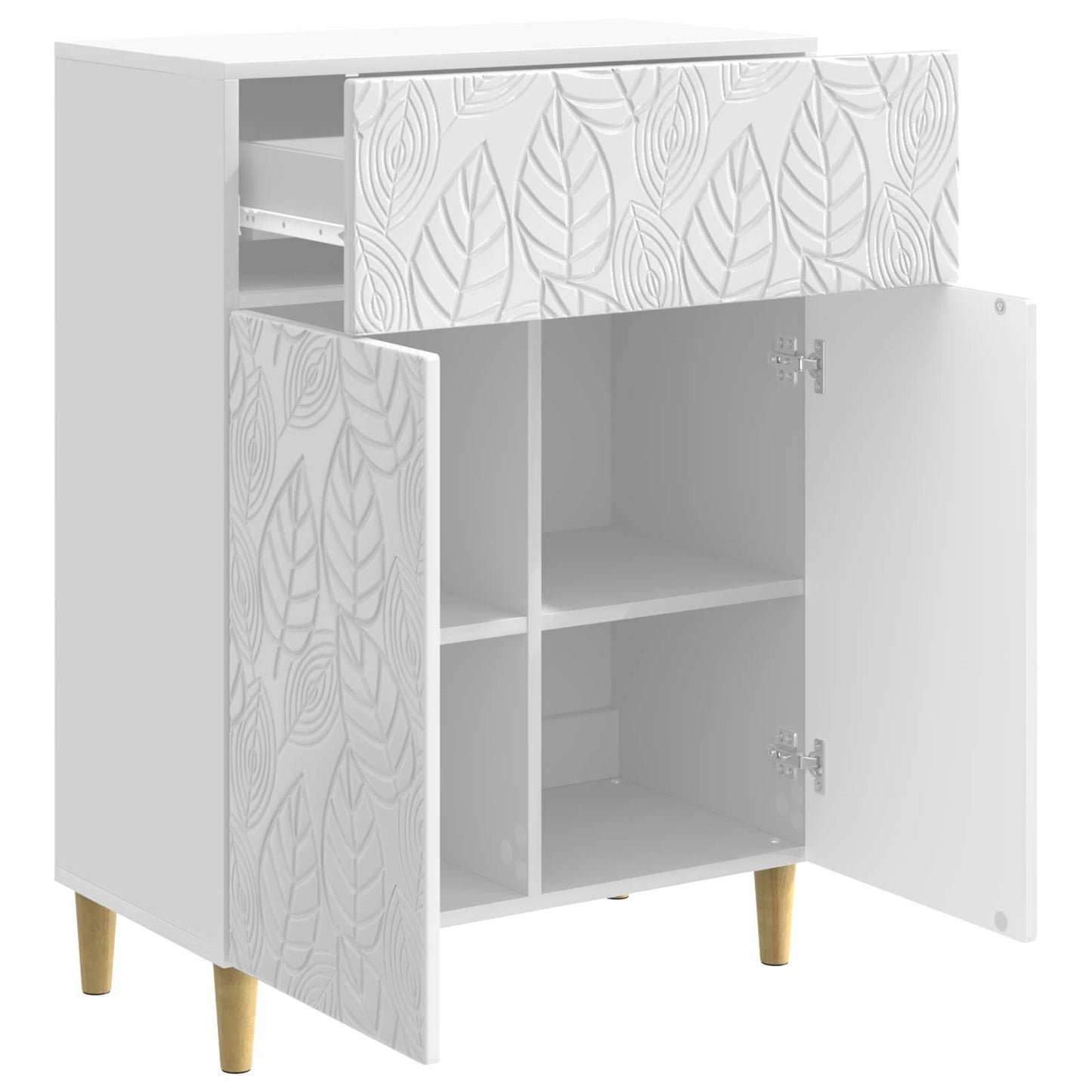 vidaXL Sideboard High Gloss White 66 x 34.5 x 90 cm Engineered Wood