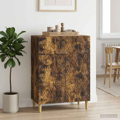vidaXL Sideboard Smoked Oak 66 x 34.5 x 90 cm Engineered Wood