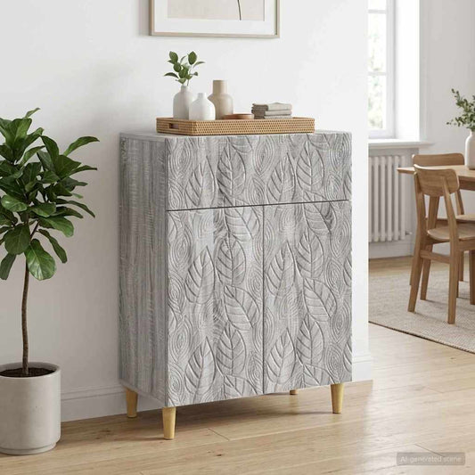 vidaXL Sideboard Grey Sonoma 66 x 34.5 x 90 cm Engineered Wood