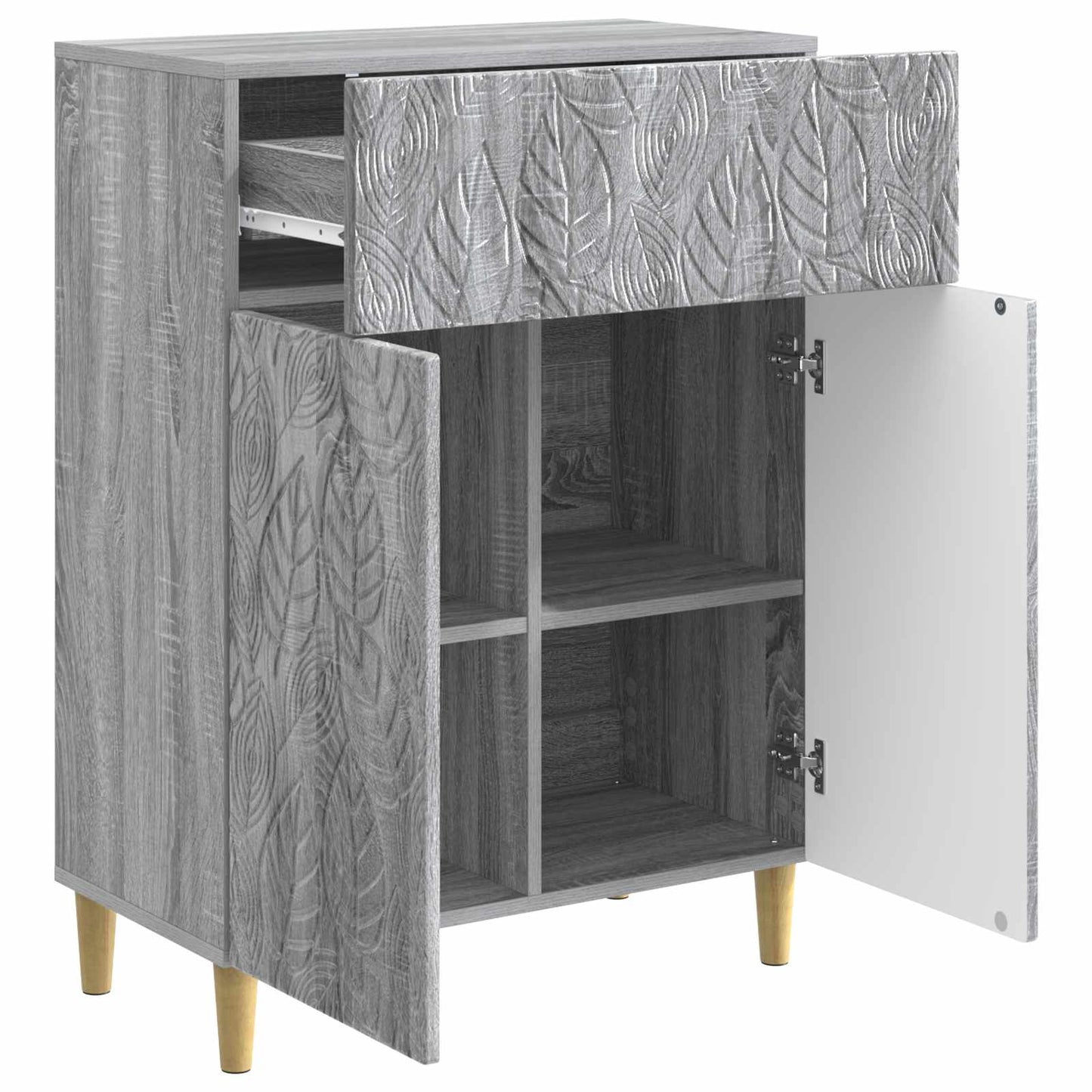 vidaXL Sideboard Grey Sonoma 66 x 34.5 x 90 cm Engineered Wood