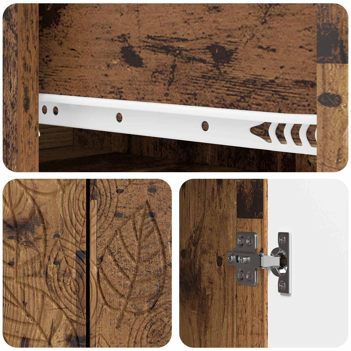 vidaXL Sideboard Old Wood 66 x 34.5 x 90 cm Engineered Wood