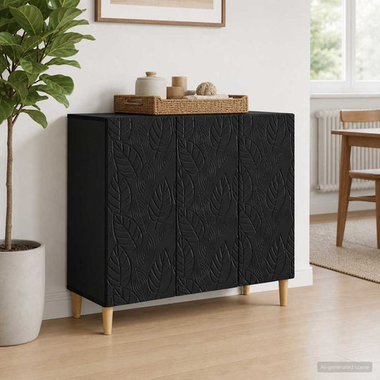 vidaXL Sideboard Black 89 x 34.5 x 80 cm Engineered Wood