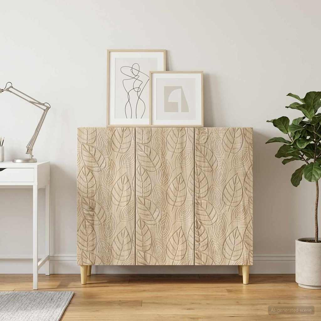 vidaXL Sideboard Sonoma Oak 89 x 34.5 x 80 cm Engineered Wood