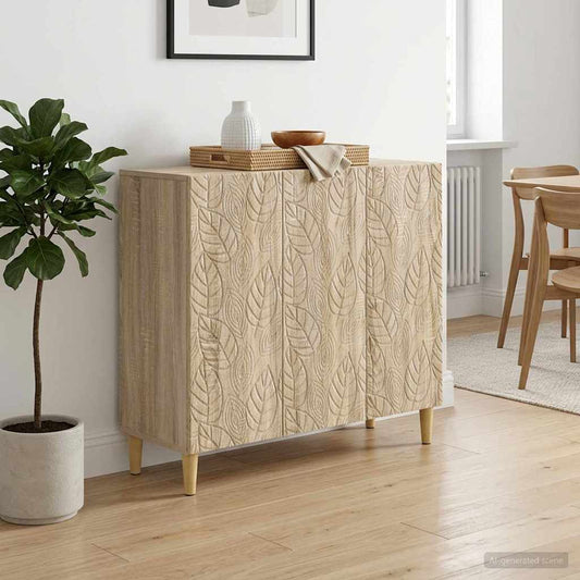 vidaXL Sideboard Sonoma Oak 89 x 34.5 x 80 cm Engineered Wood
