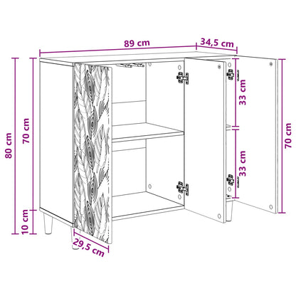vidaXL Sideboard Sonoma Oak 89 x 34.5 x 80 cm Engineered Wood