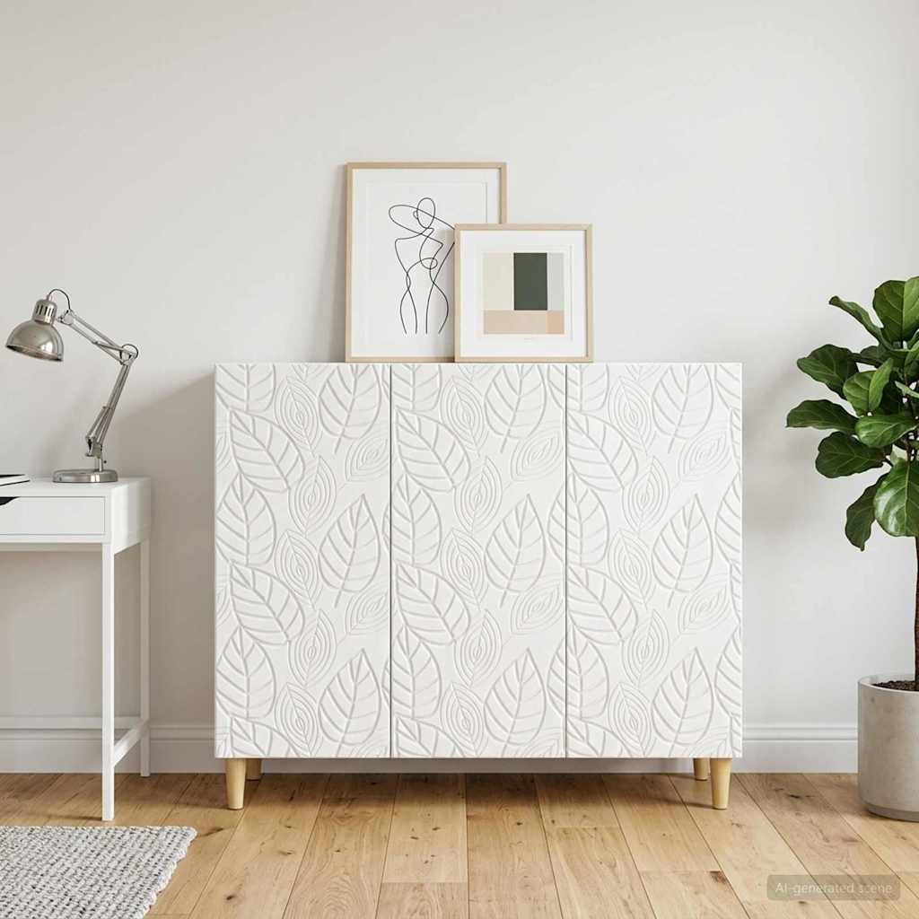 vidaXL Sideboard High Gloss White 89 x 34.5 x 80 cm Engineered Wood