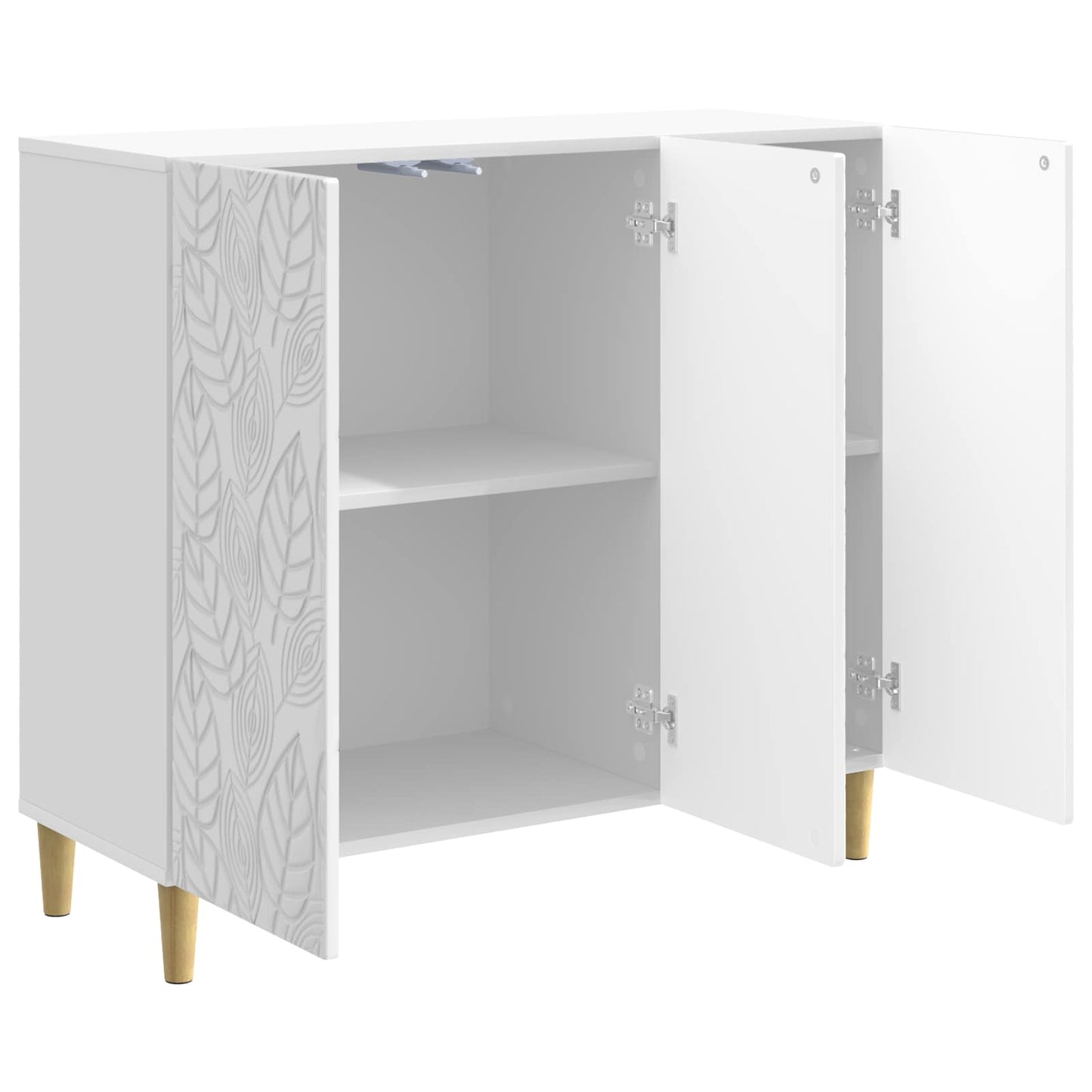 vidaXL Sideboard High Gloss White 89 x 34.5 x 80 cm Engineered Wood