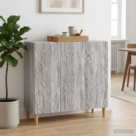 vidaXL Sideboard Grey Sonoma 89 x 34.5 x 80 cm Engineered Wood