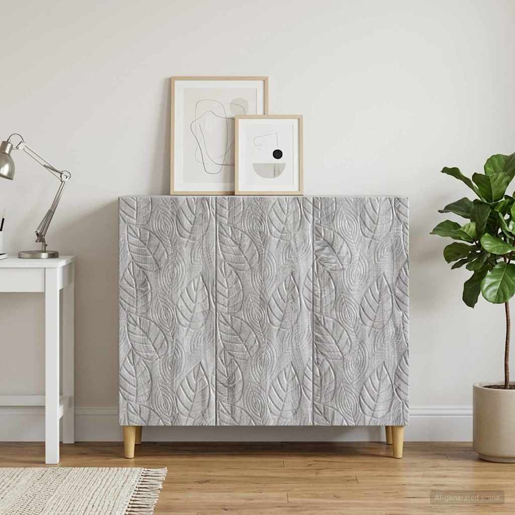 vidaXL Sideboard Grey Sonoma 89 x 34.5 x 80 cm Engineered Wood