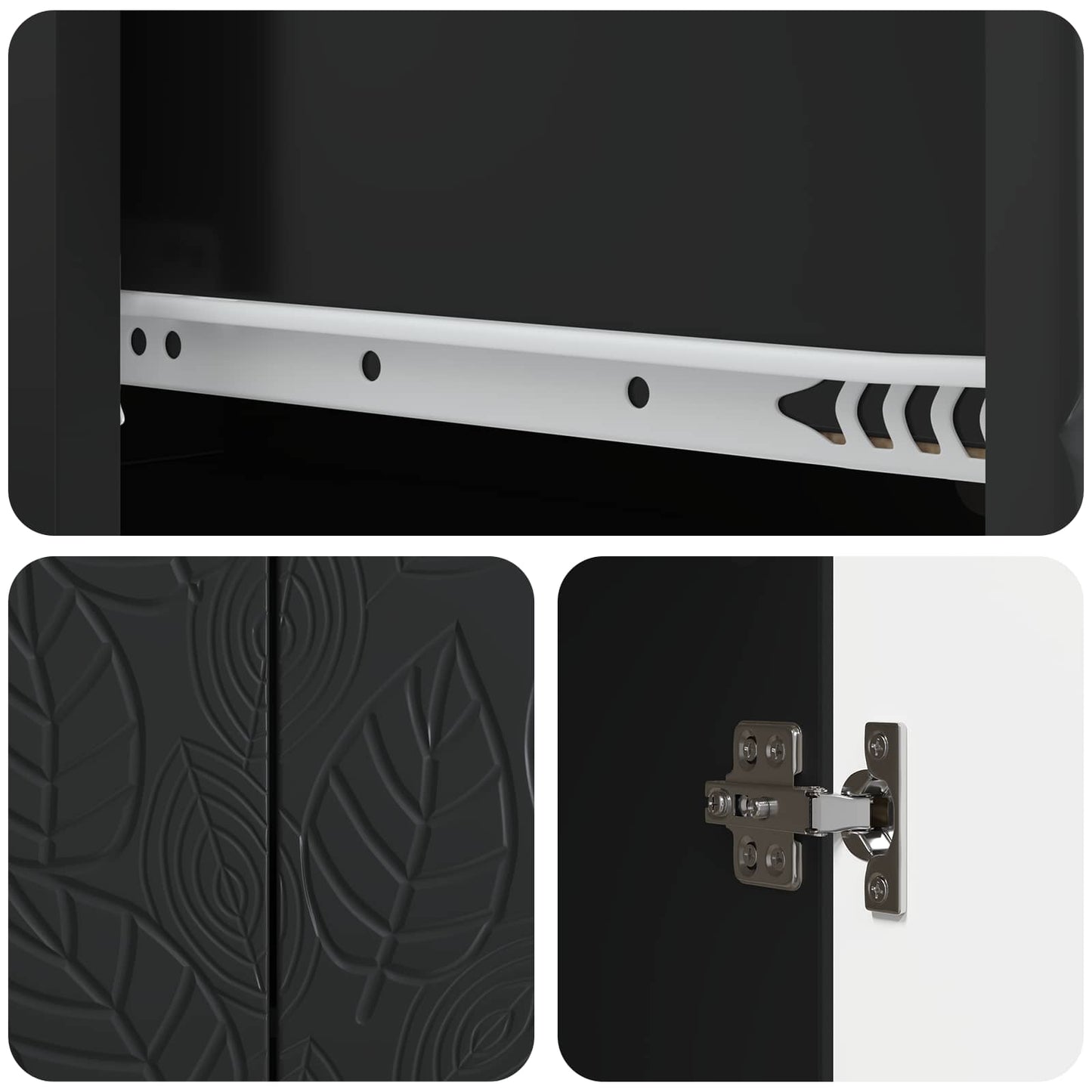 vidaXL Sideboard Black 89 x 34.5 x 60 cm Engineered Wood