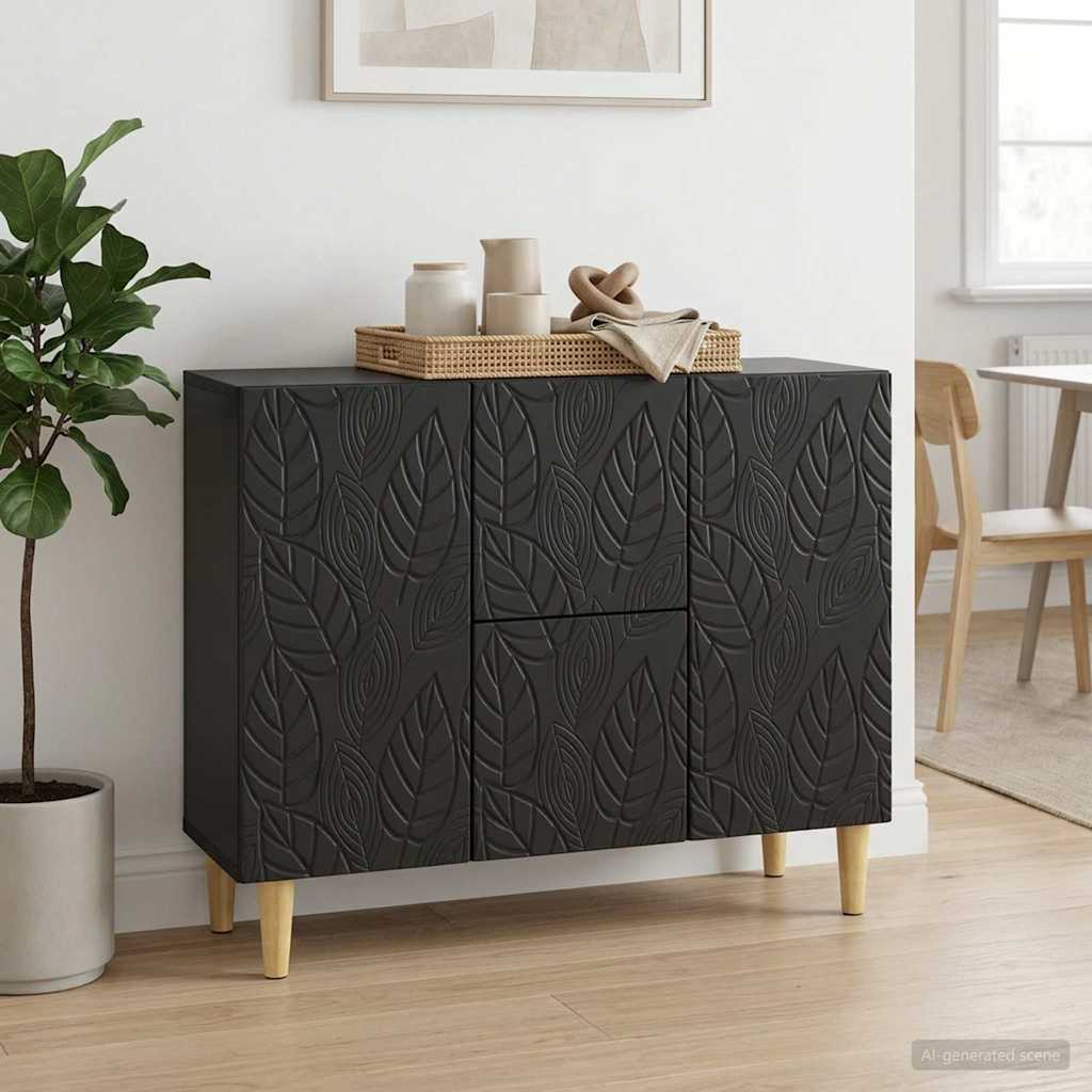 vidaXL Sideboard Black 89 x 34.5 x 60 cm Engineered Wood