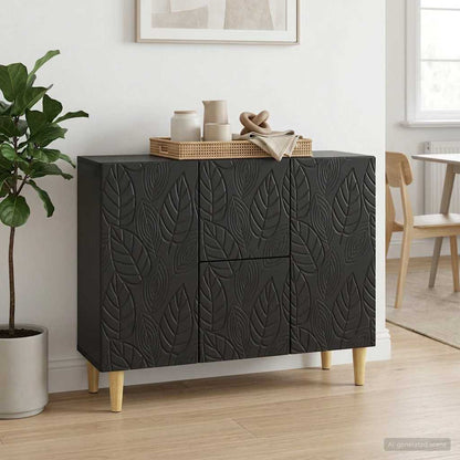 vidaXL Sideboard Black 89 x 34.5 x 60 cm Engineered Wood