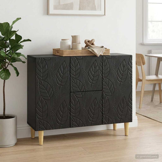 vidaXL Sideboard Black 89 x 34.5 x 60 cm Engineered Wood