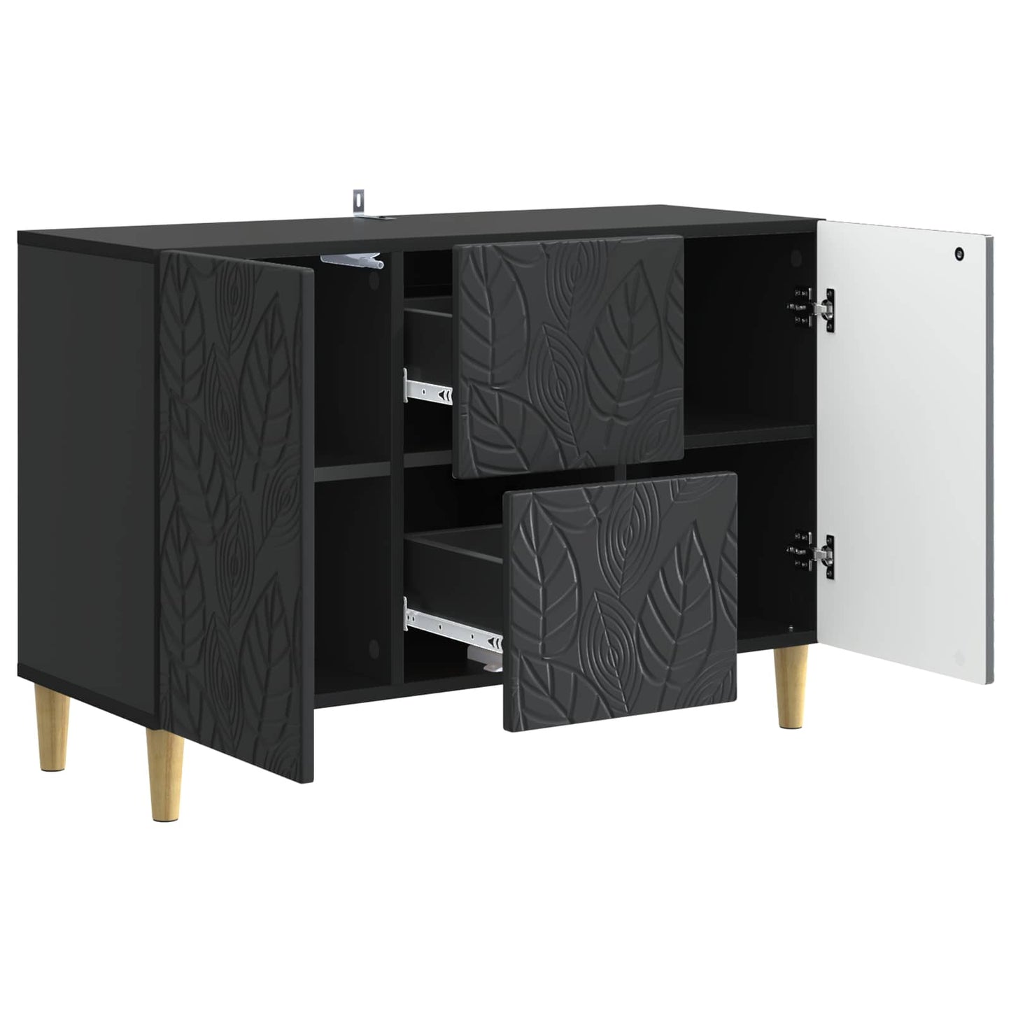 vidaXL Sideboard Black 89 x 34.5 x 60 cm Engineered Wood