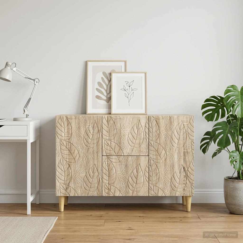 vidaXL Sideboard Sonoma Oak 89 x 34.5 x 60 cm Engineered Wood