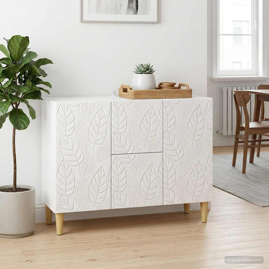vidaXL Sideboard High Gloss White 89 x 34.5 x 60 cm Engineered Wood
