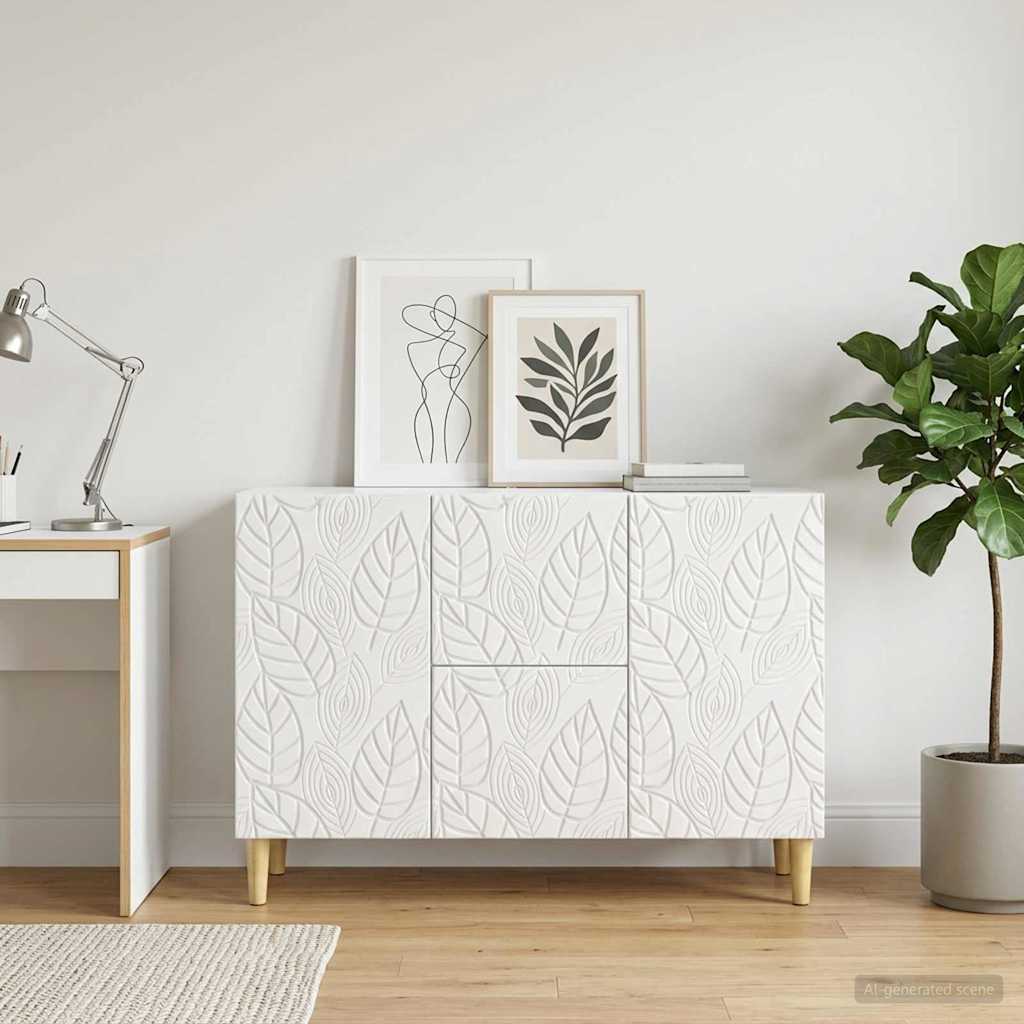 vidaXL Sideboard High Gloss White 89 x 34.5 x 60 cm Engineered Wood