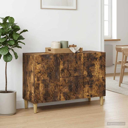 vidaXL Sideboard Smoked Oak 89 x 34.5 x 60 cm Engineered Wood