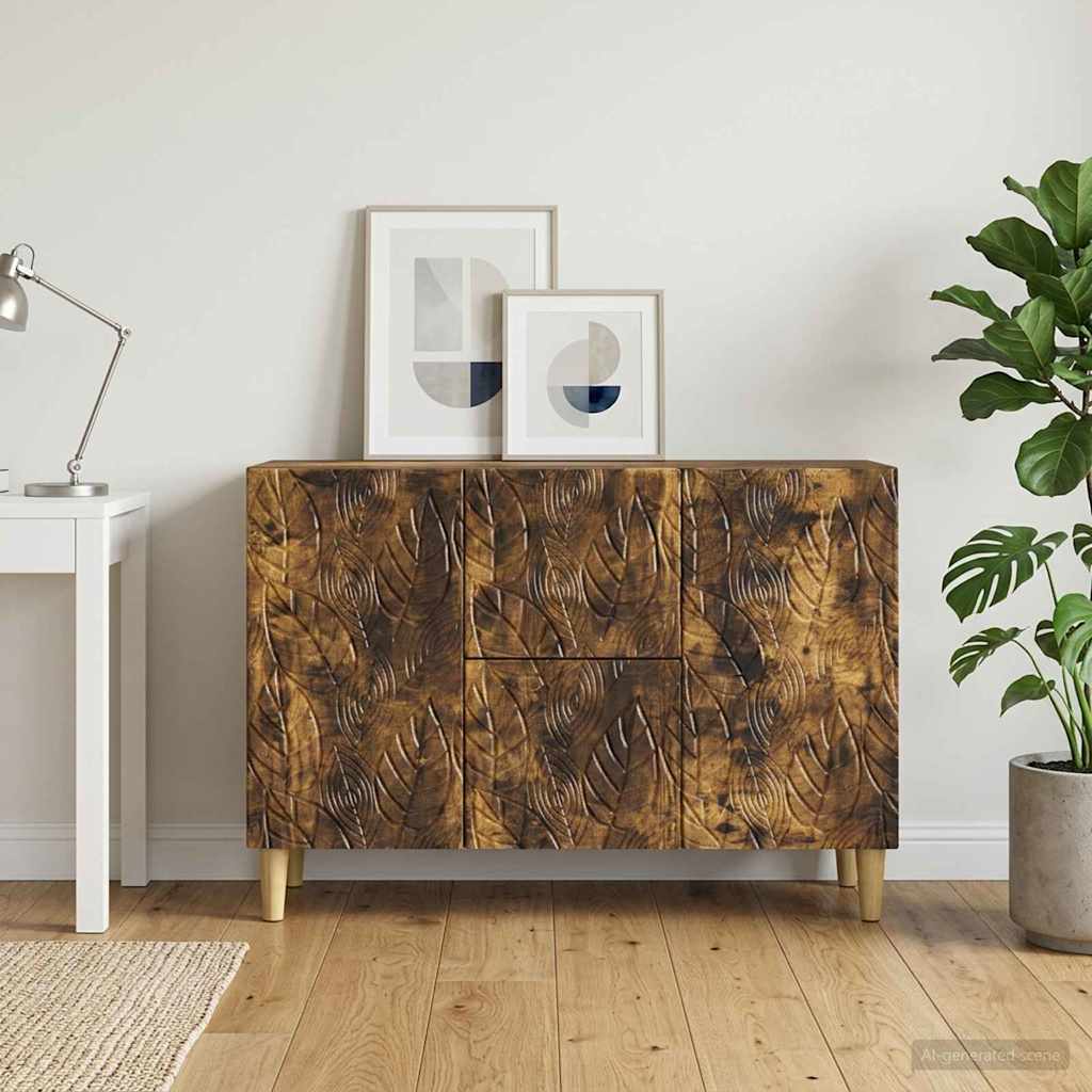 vidaXL Sideboard Smoked Oak 89 x 34.5 x 60 cm Engineered Wood